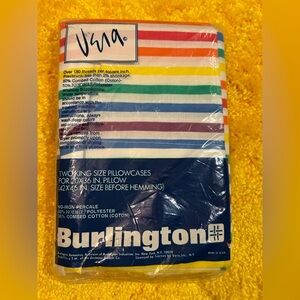 Vintage Vera Burlington rainbow king pillowcases